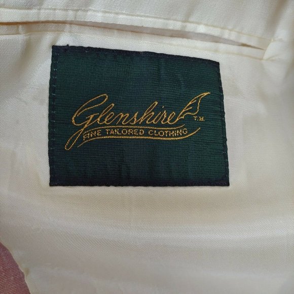 Vintage Glenshire Fine Tailored Clothing Blazer Mens 42 Lined Pink Jacket - Picture 11 of 12